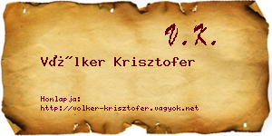 Völker Krisztofer névjegykártya